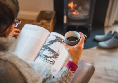 A person having coffee